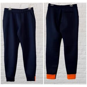 T Alexander Wang navy blue and orange “scuba” sweatpants